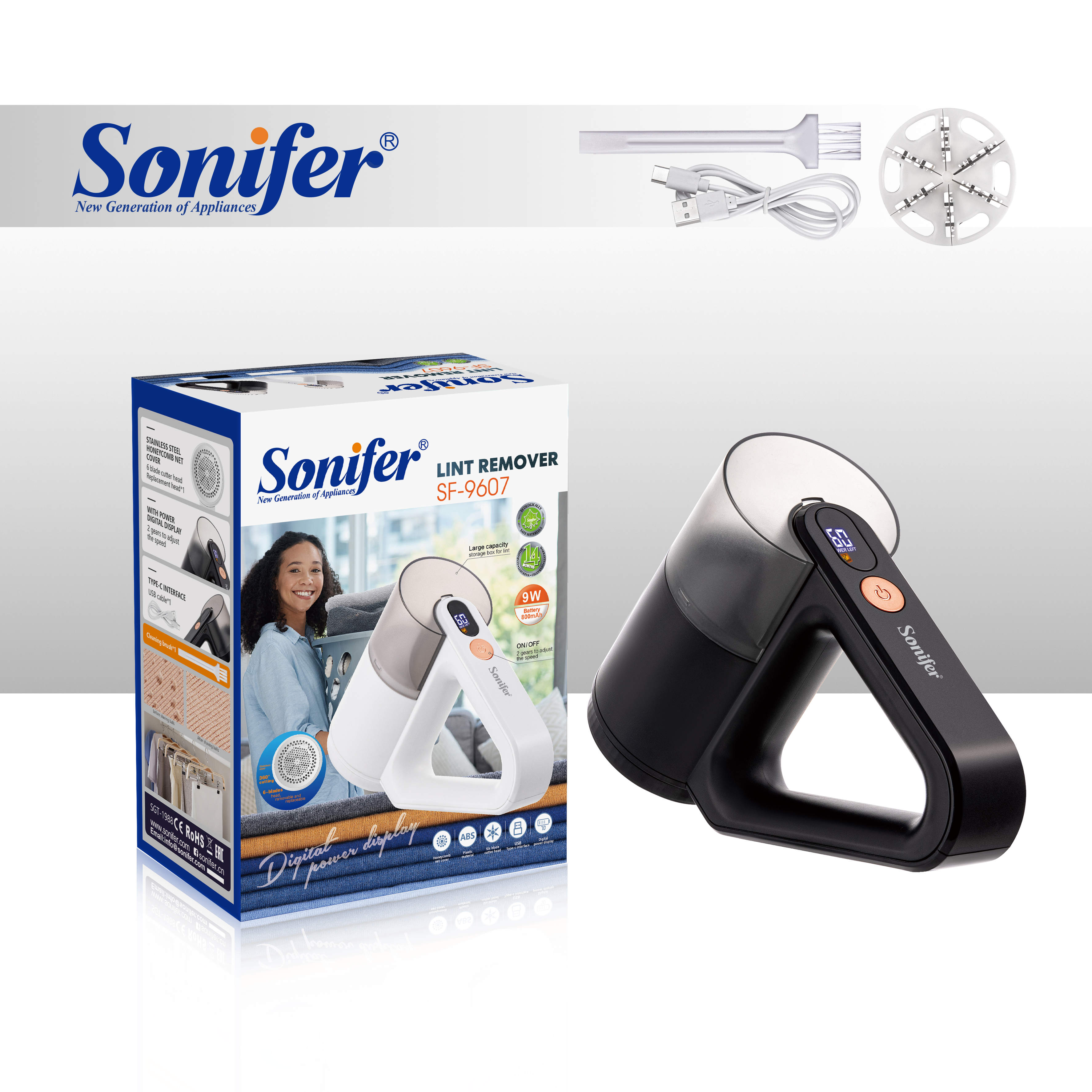 Sonifer SF-9607 Elektrikli Tiftik Təmizləyici – 6 Bıçaqlı